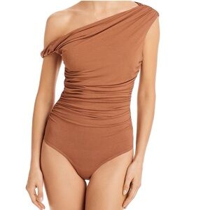 Agolde Nwt Hilma Twist Modal Bodysuit Brown size medium